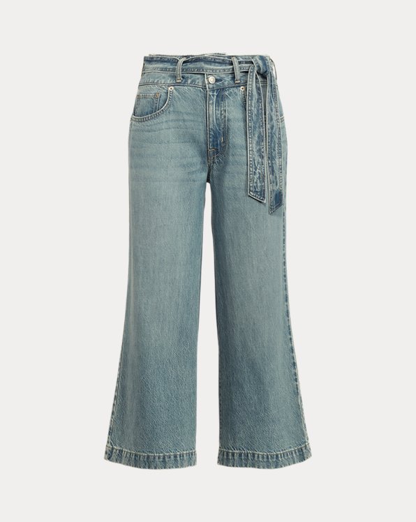 Cropped jeans met wijde pijpen
