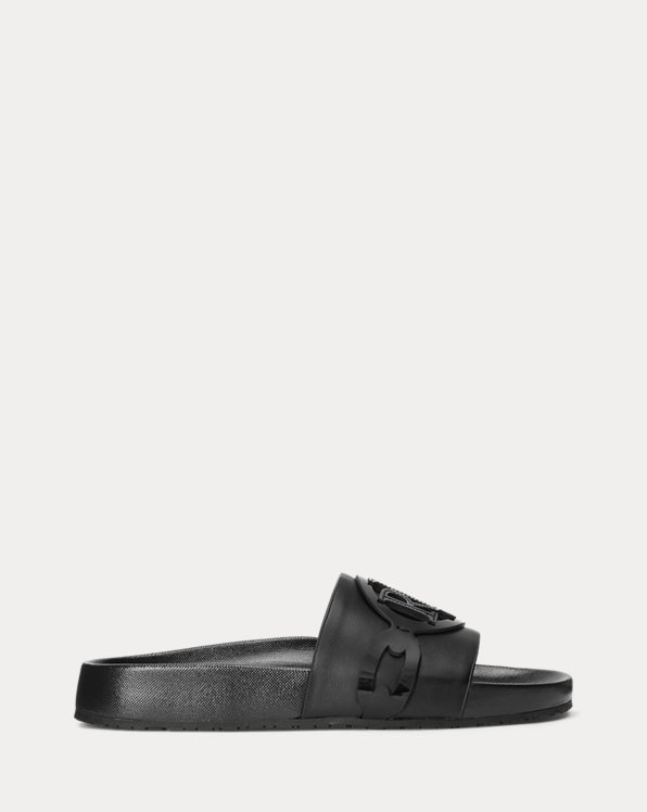 Ayden Patent Faux-Leather Pool Slide