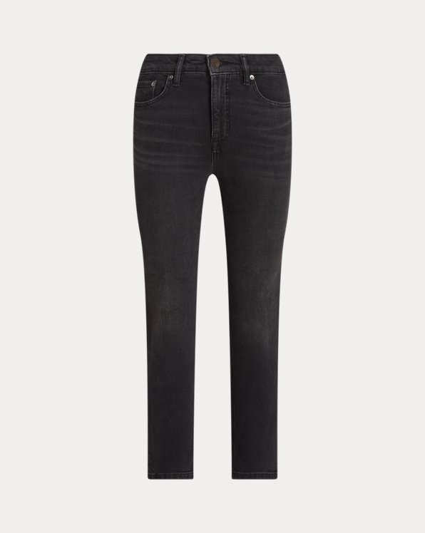 Enkellange jeans met hoge taille