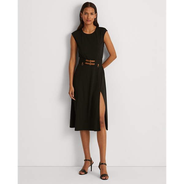 ralph lauren belted jersey dress
