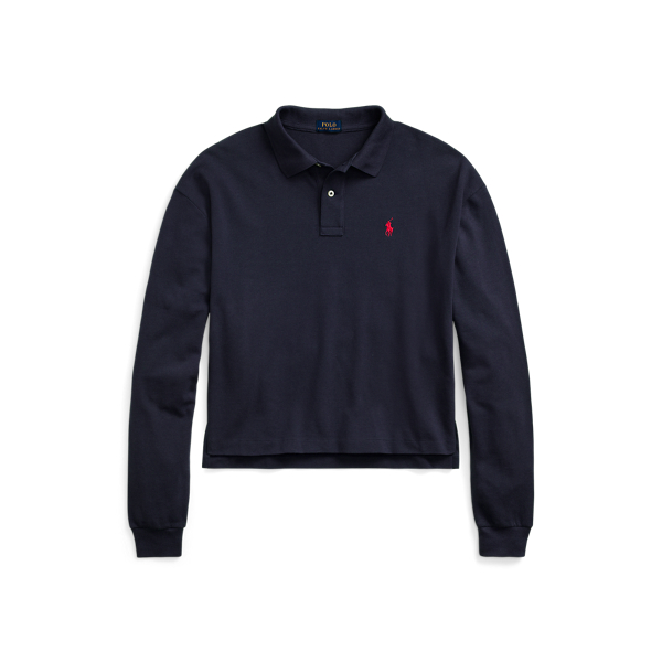 Cotton Cropped Polo Shirt