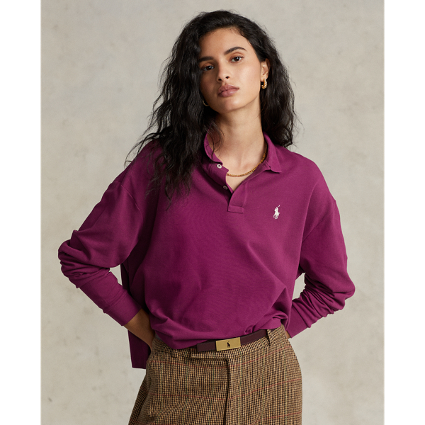 Cotton Cropped Polo Shirt