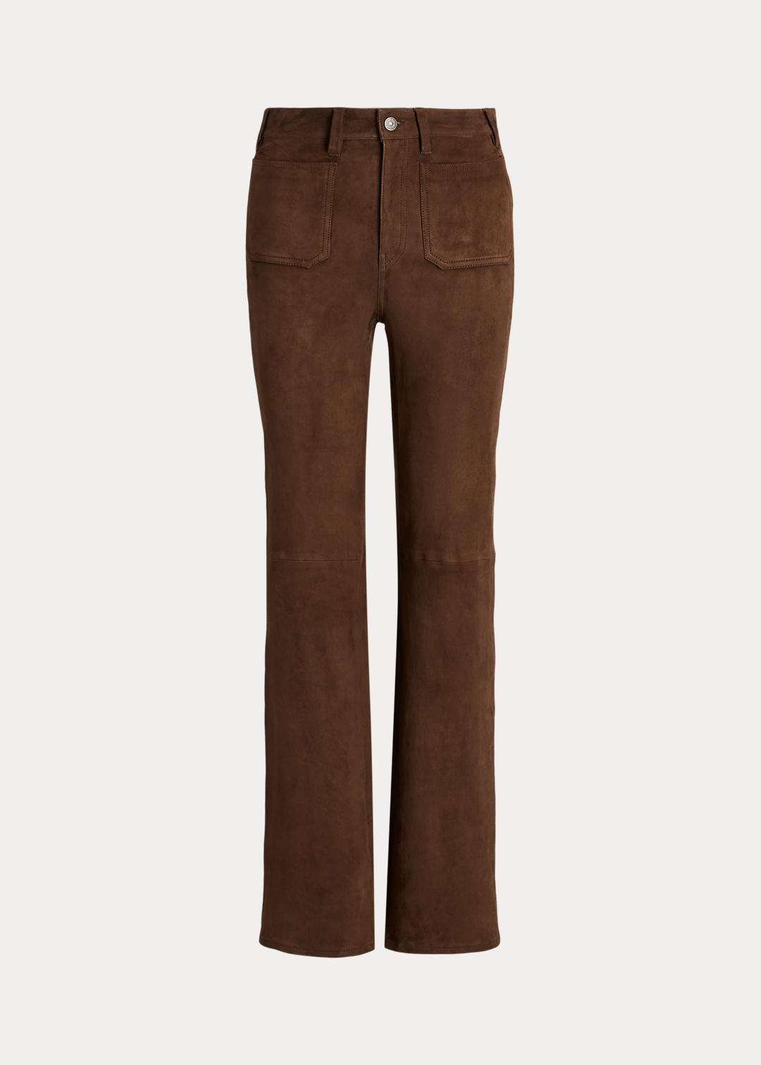 Lambskin Suede Patch-Pocket Flare Pant