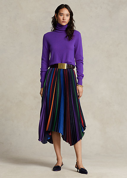 ralphlauren.co.uk | Striped Pleated Crepe Handkerchief Skirt