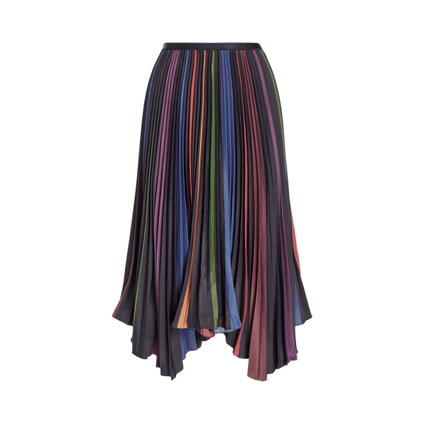 Ralph Lauren Donna Abbigliamento Gonne Gonne plissettate Gonna in crêpe con orlo a fazzoletto a righe con pieghe 