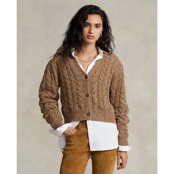 Maglia smanicata in seta alluncinetto Ralph Lauren Donna Abbigliamento Maglioni e cardigan Cardigan 