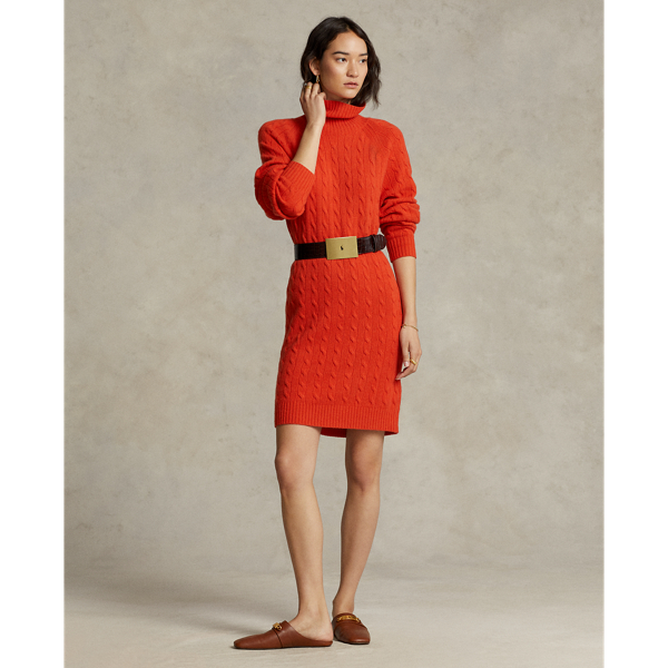 Wool-Cashmere Turtleneck Sweater Dress