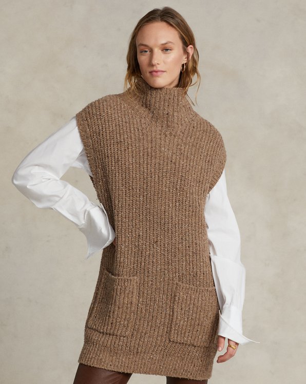 Polo Ralph Lauren Turtleneck Wool Sweater in Beige Womens Jumpers and knitwear Polo Ralph Lauren Jumpers and knitwear Brown 