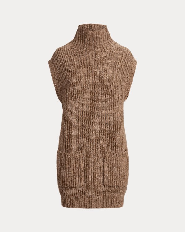 Womens Clothing Jumpers and knitwear Sleeveless jumpers Polo Ralph Lauren Cotton High-neck Knitted Vest in Brown 