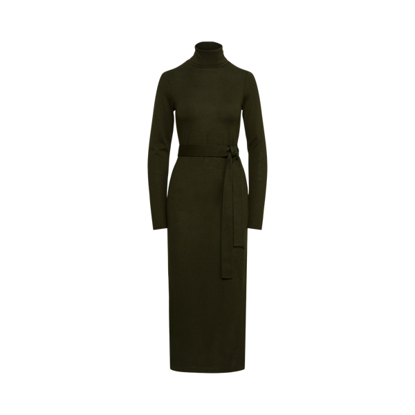Belted Jersey Roll Neck Dress for Women | Ralph Lauren® UK