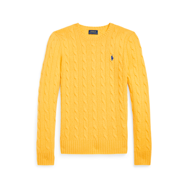 Cable Wool-Cashmere Crewneck Sweater