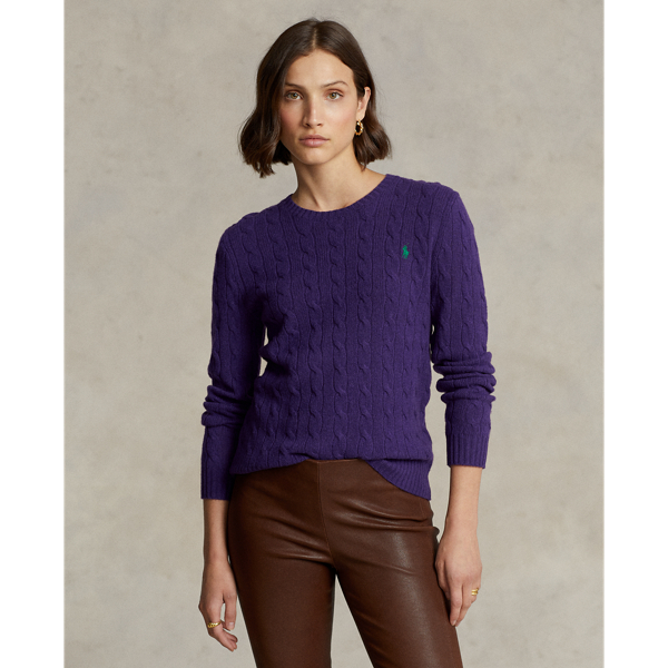 Cable Wool-Cashmere Crewneck Sweater