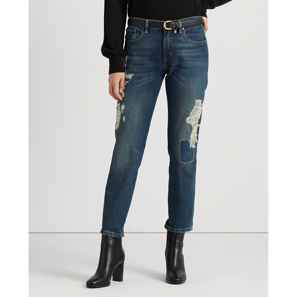 Jeans affusolati patchwork in pizzo Ralph Lauren Donna Abbigliamento Pantaloni e jeans Jeans Jeans affosulati 