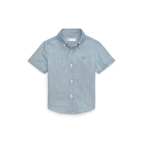 Cotton Chambray Short-Sleeve Shirt