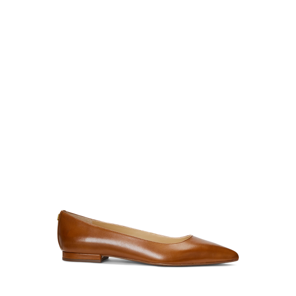 Londyn Burnished Leather Ballet Flat for Women | Ralph Lauren® UK