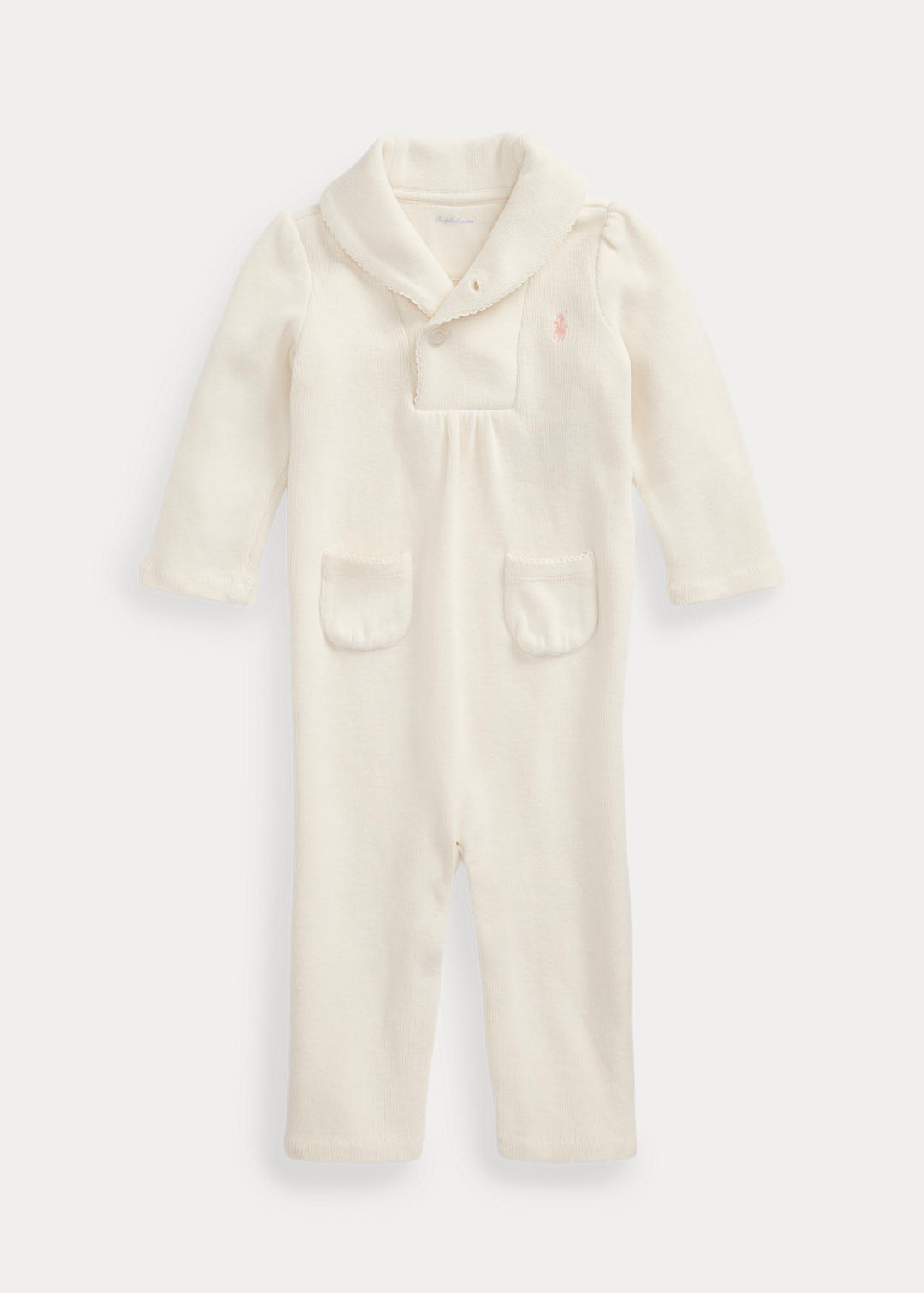 Ribbed Cotton Shawl-Collar Coverall