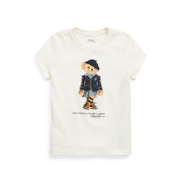 T-shirt de malha de algodão com Polo Bear
