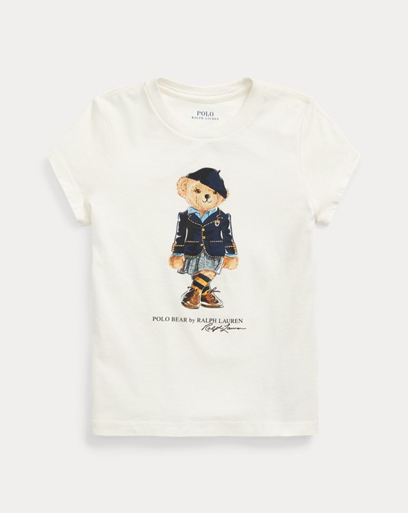 T-shirt de malha de algodão com Polo Bear