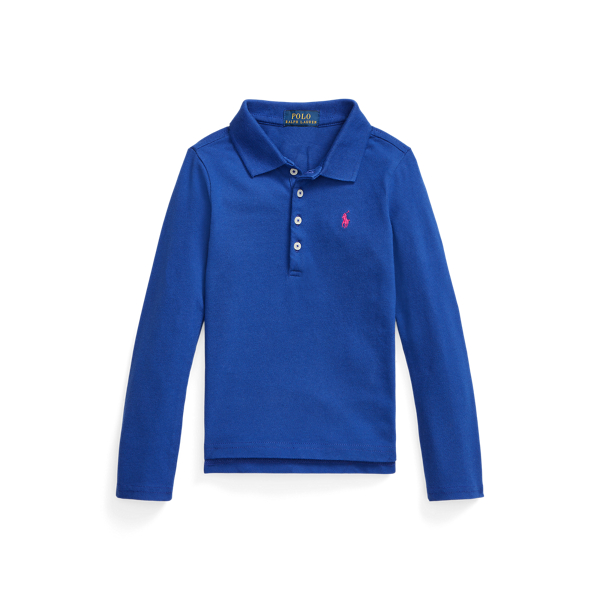 Mesh Long-Sleeve Polo Shirt