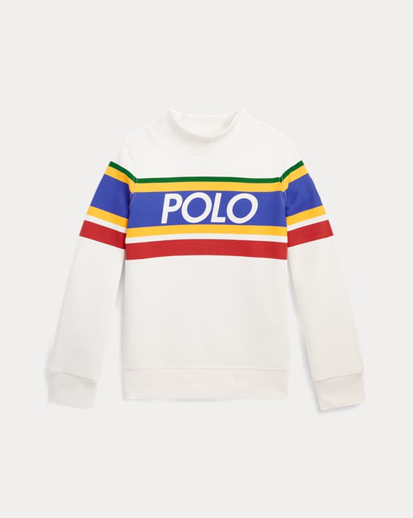 Double-knit logo sweatshirt met mockneck