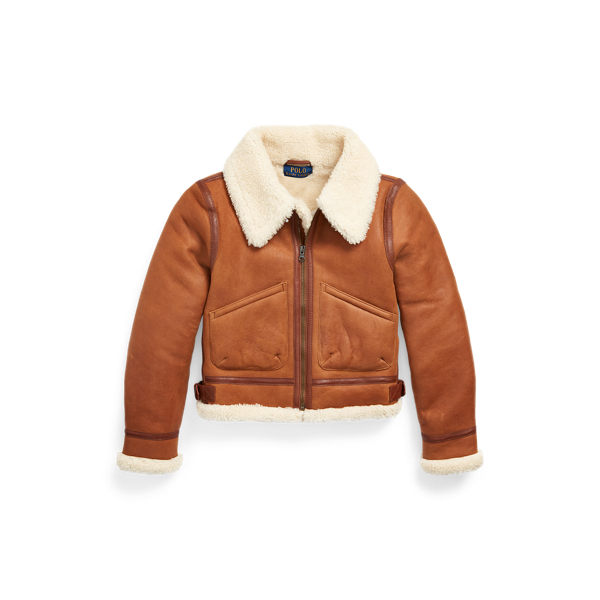 Veste en cuir doublure peau lainée
