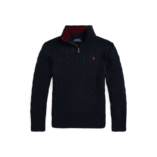 Cable-Knit Cotton Quarter-Zip Jumper