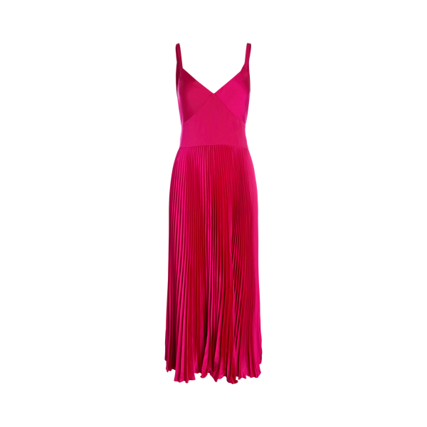 Robe plissée en satin pour Women | Ralph Lauren® FR