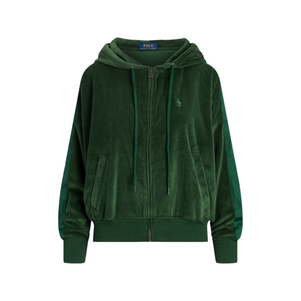 Sweat à capuche zippé en velours pour Women | Ralph Lauren® FR