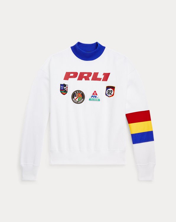 Fleece sweatshirt met logo-patchwork