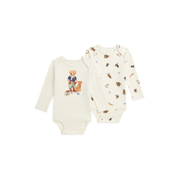 Set van 2 katoenen rompers met Polo Bear voor Baby Ralph Lauren® NL