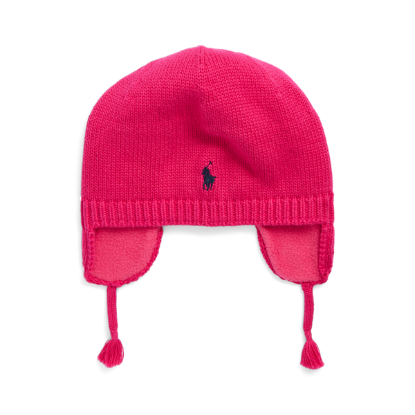 Bonnet en coton à rabats et poney Polo