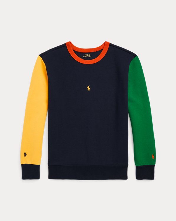Double-knit sweatshirt met kleurvlakken