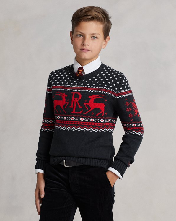 Fleece-Sweatshirt mit Streifen Ralph Lauren Jungen Kleidung Pullover & Strickjacken Pullover Sweatshirts 