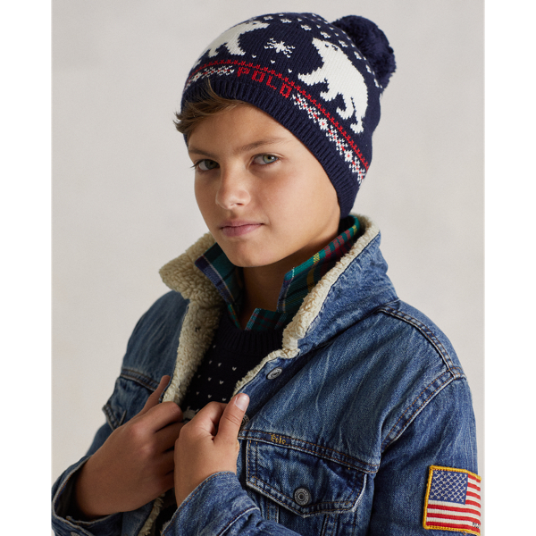 Ralph Lauren Bambino Accessori Cappelli e copricapo Berretti Berretto Fair Isle con pompon 