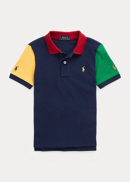 Ralph Lauren Bambino Abbigliamento Top e t-shirt T-shirt Polo Polo in piqué di cotone a blocchi 