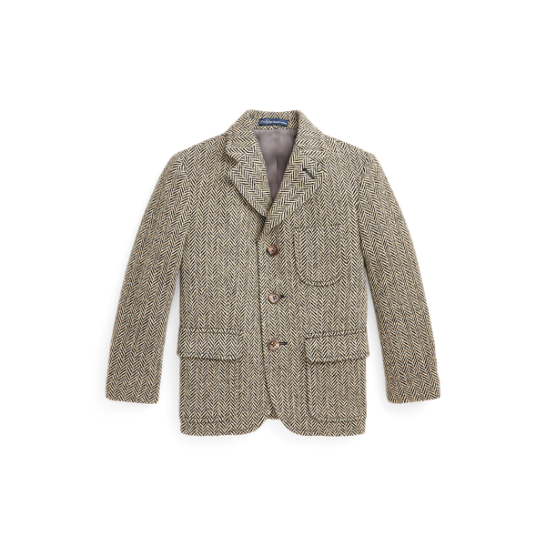 Suede-Patch Herringbone Sport Coat