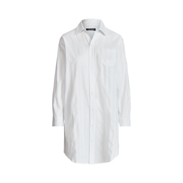 Camisa de dormir de algodão às riscas