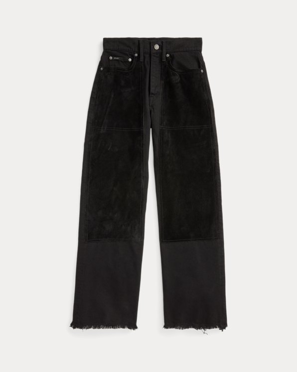 Cropped hoge taille jeans met wijde pijp