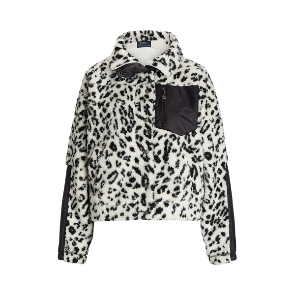 Casaco polar com motivo de leopardo