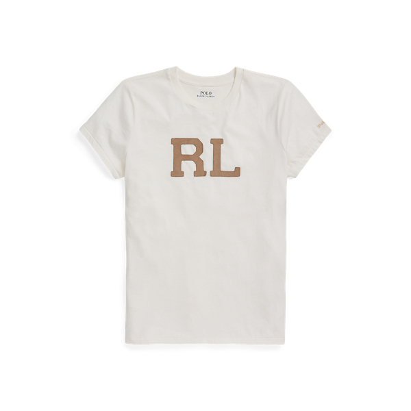 T-shirt de malha c/aplique RL de camurça