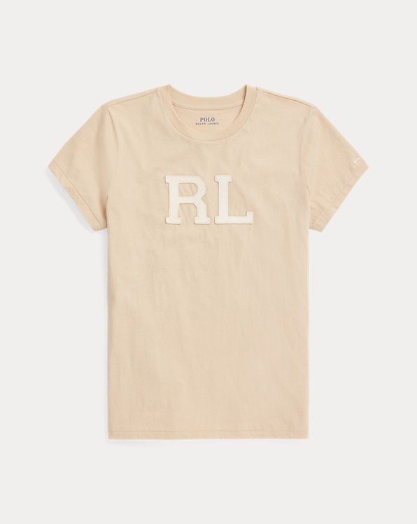 T-shirt de malha c/aplique RL de camurça