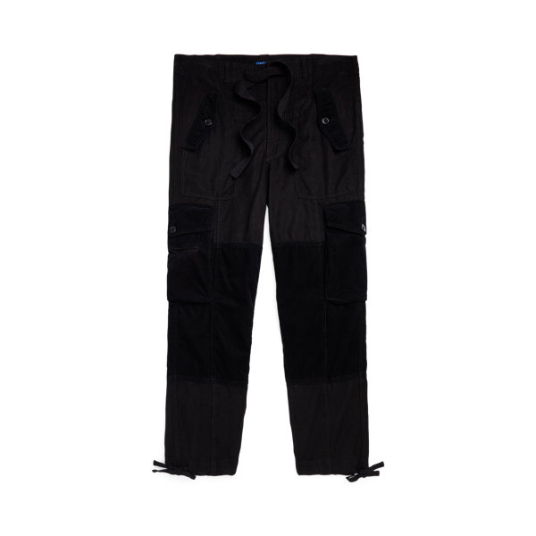 Pantalon cargo en sergé de lin mélangé