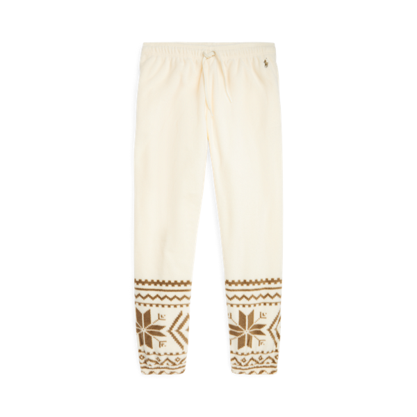 Snowflake-Motif Fleece Tracksuit Bottoms