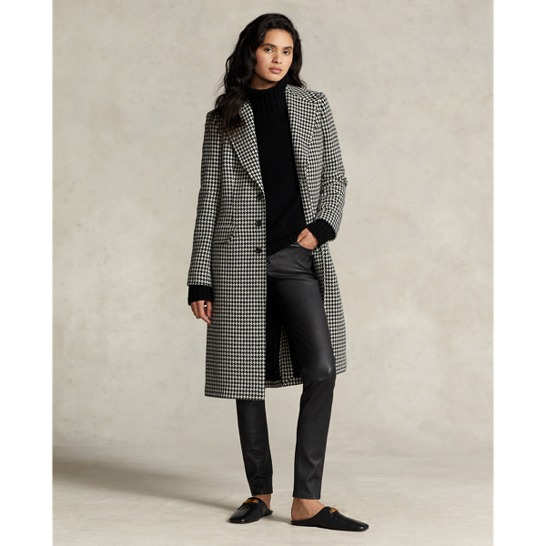Houndstooth WoolBlend Tweed Coat for Women Ralph Lauren® IE