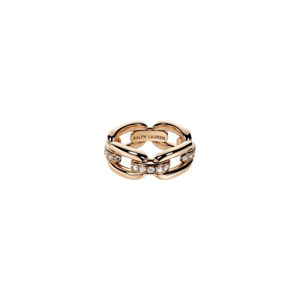 Anel em ouro rosa e diamante pavé