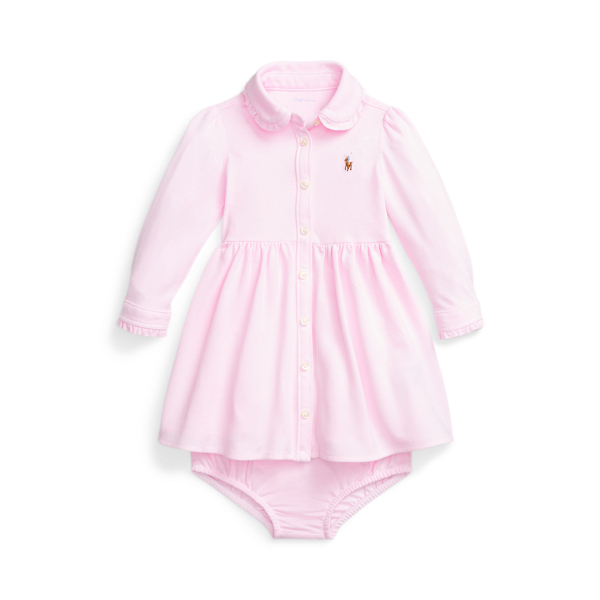 Robe rayée en piqué Oxford et bloomer