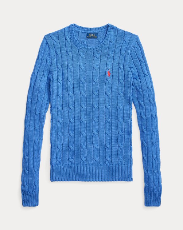 폴로 랄프로렌 우먼 꽈배기 스웨터 Polo Ralph Lauren Cable-Knit Cotton Jumper,Liberty Blue