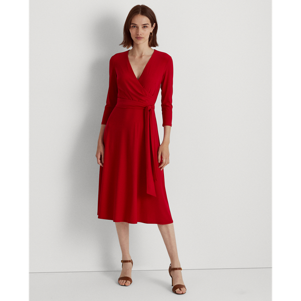 ralph lauren red jersey dress