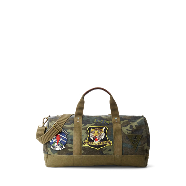 Mochila de lona em tecido com emblema Tiger Camo