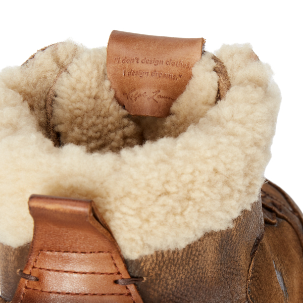 Court LeatherShearling HighTop Trainer for Men Ralph Lauren® UK